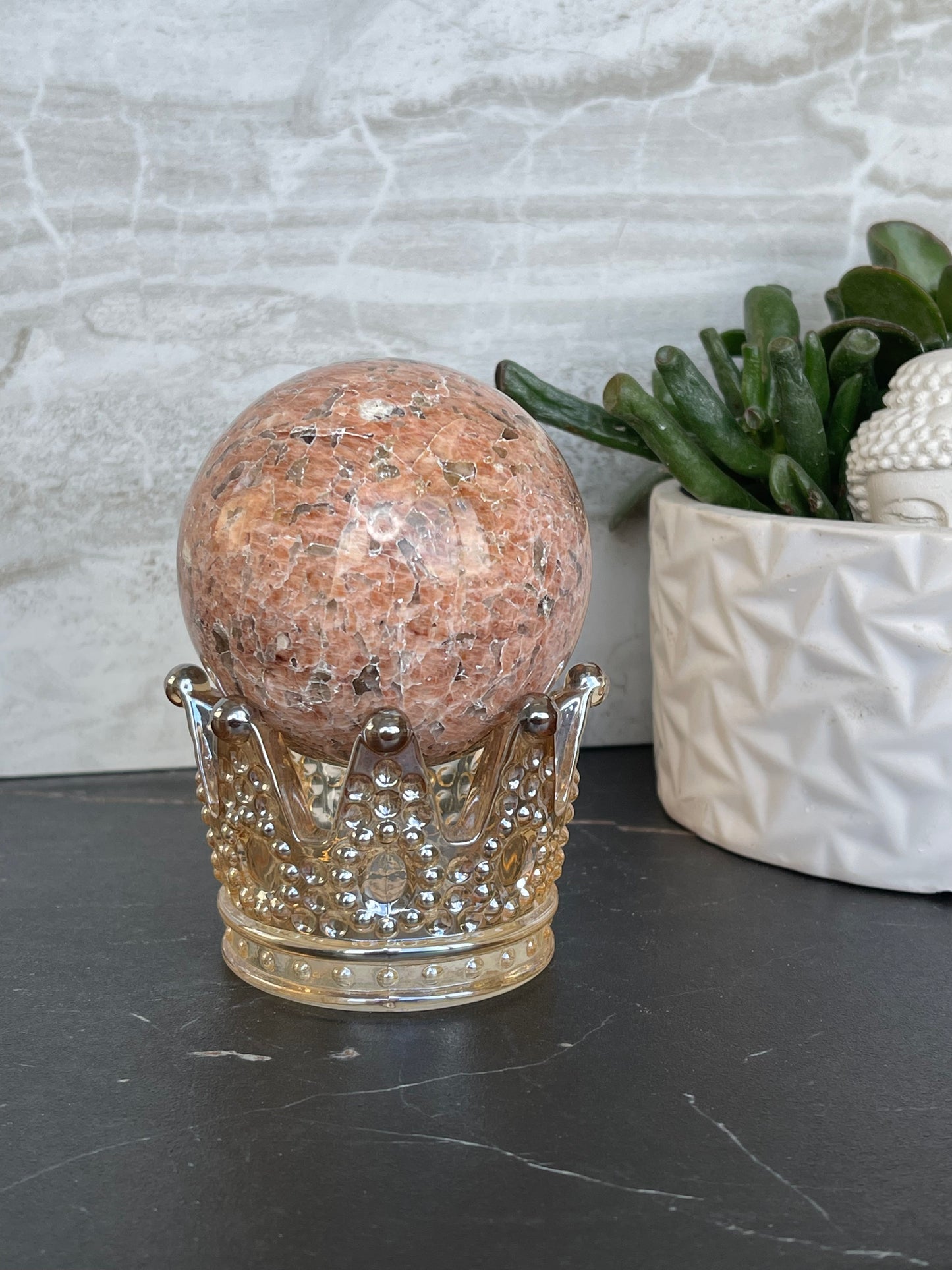 Glass Crown Sphere Holder