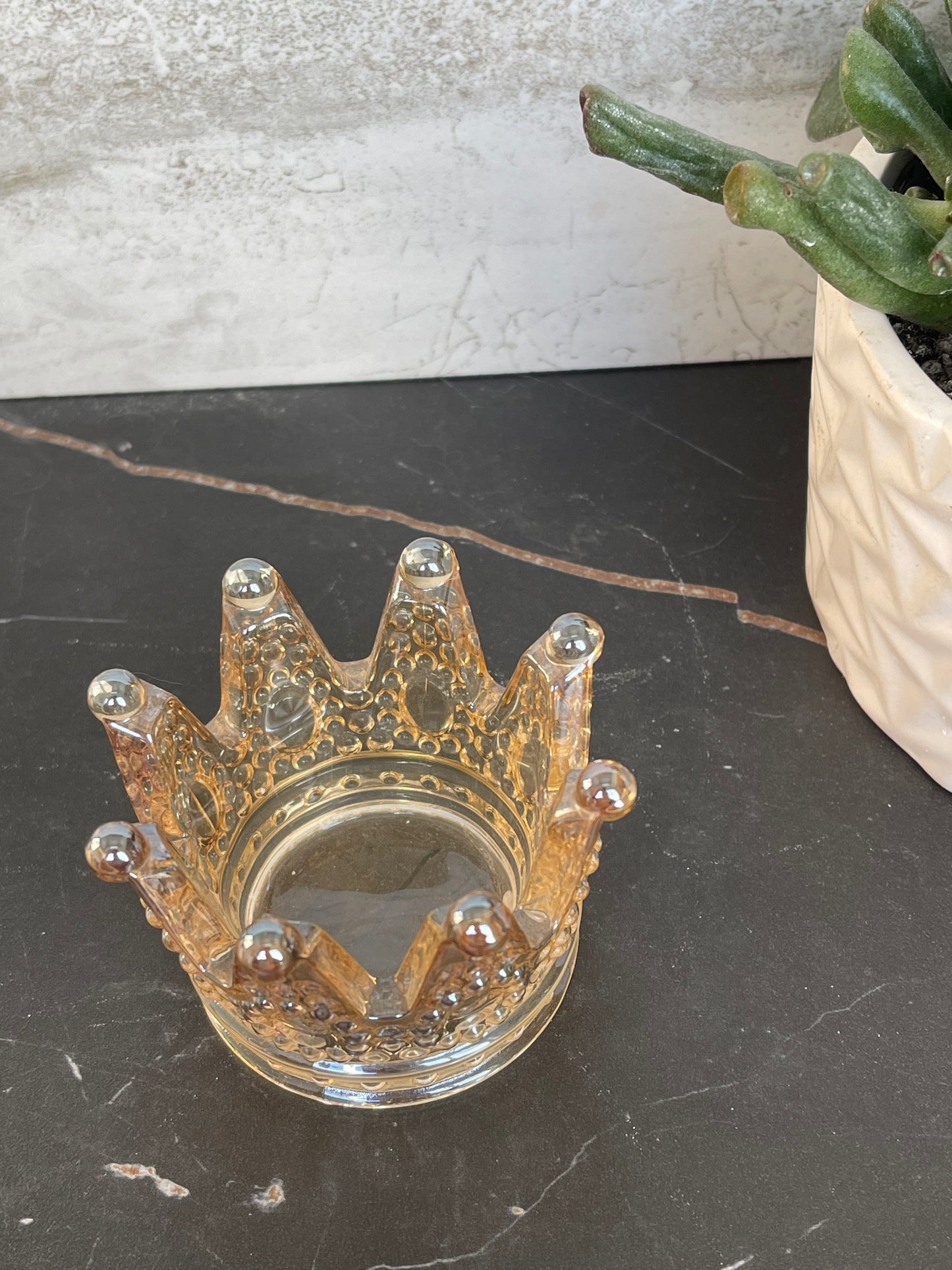 Glass Crown Sphere Holder