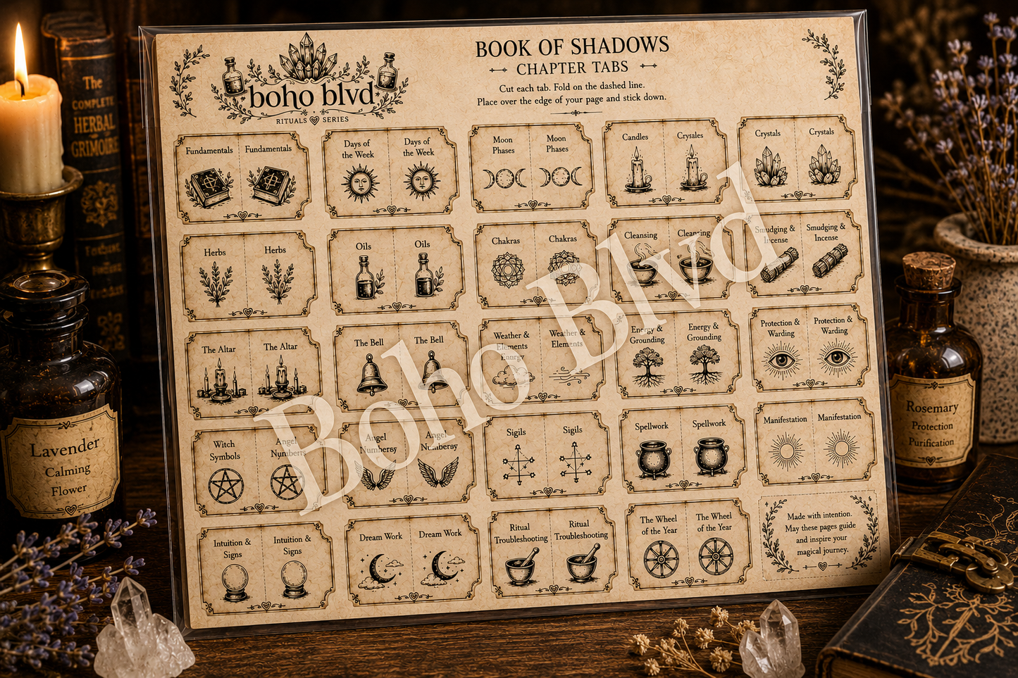 Book of Shadows Divider Tabs (NOT DIGITAL, will be sent)