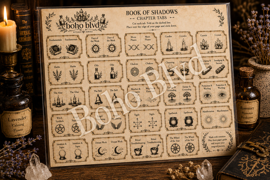 Book of Shadows Divider Tabs (NOT DIGITAL, will be sent)