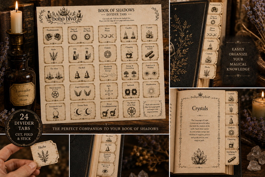 Book of Shadows Divider Tabs (NOT DIGITAL, will be sent)