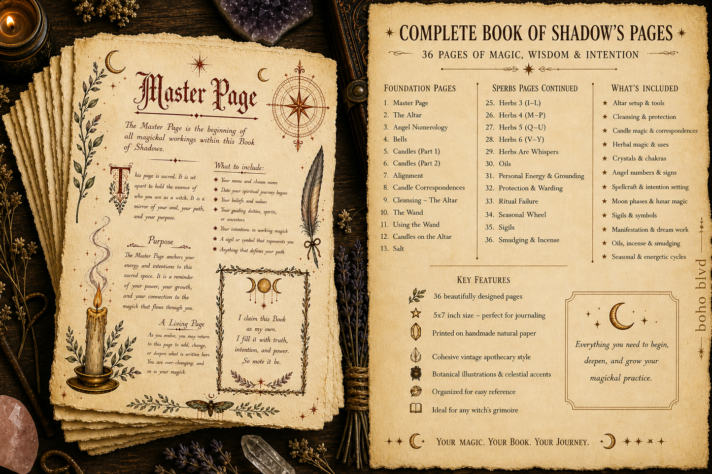 Book of Shadows Inserts / Dividers