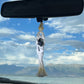 Crystal Macrame Rearview Mirror Charm