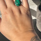 Adjustable Silver Plated Malachite Rings