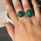 Adjustable Silver Plated Malachite Rings