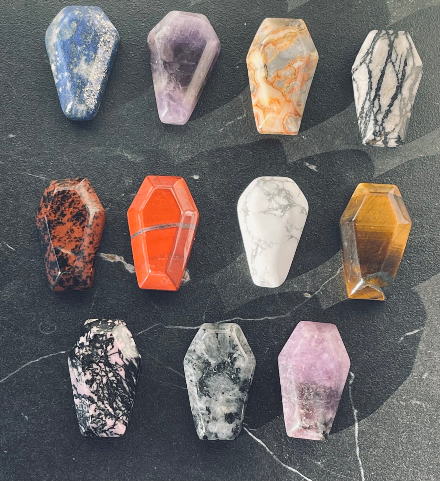 Crystal Coffin Worry Stones