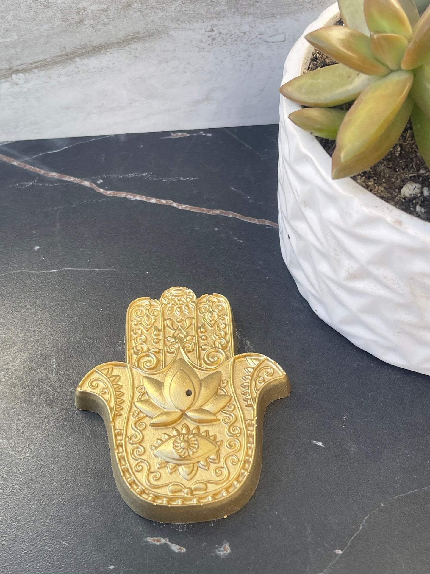 Cement Incense Holder (Hamsa)