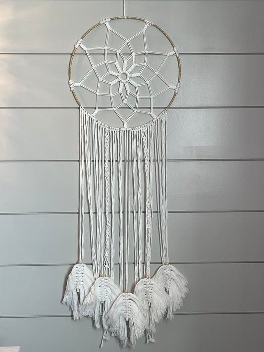 Golden Hoop Macrame Dreamcatcher